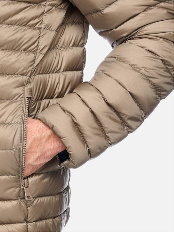 Geox Hnědá pánská prošívaná bunda Geox Warrens