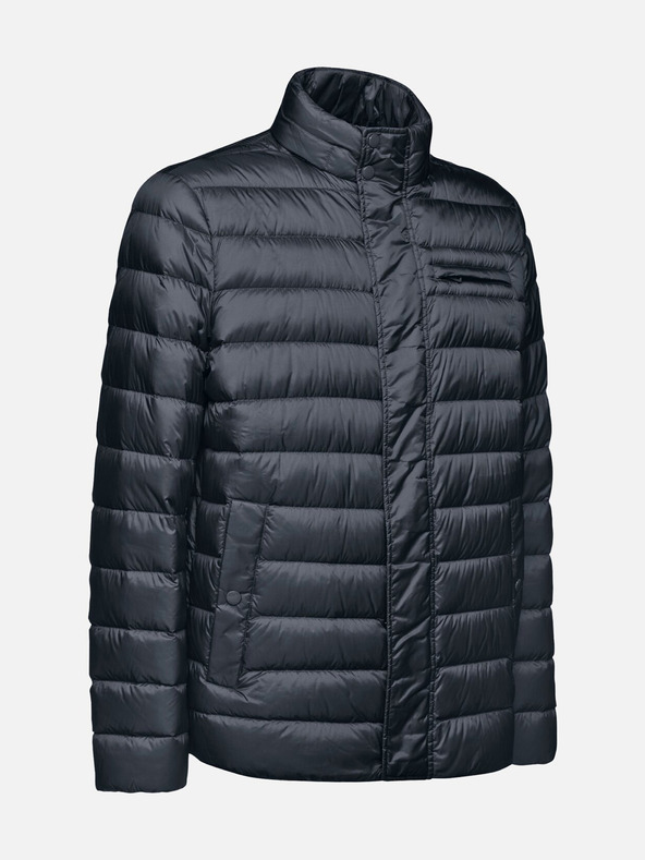 Geox Tmavě modrá pánská prošívaná bunda Geox Warrens