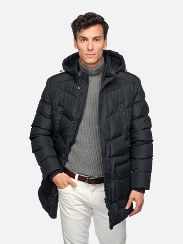 Geox Tmavě modrá pánská bunda Geox Leitan