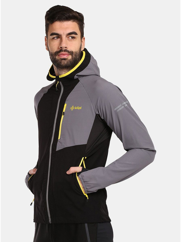 Kilpi Šedo-černá pánská běžecká bunda Kilpi BALEO-M