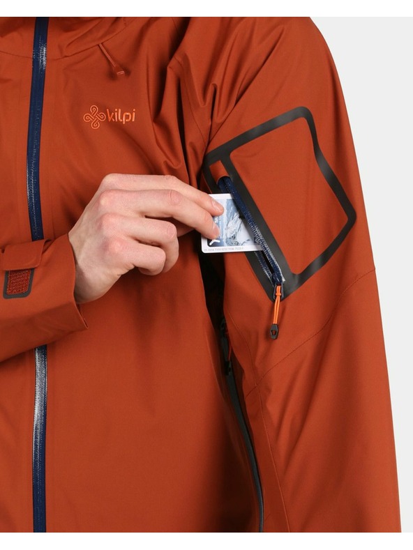 Kilpi Pánská hardshellová nepromokavá bunda Kilpi MAMBA-M Hnědá