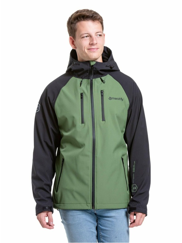 Meatfly Meatfly pánská softshell bunda Rasmussen Forest Green/Black | Černá | Velikost