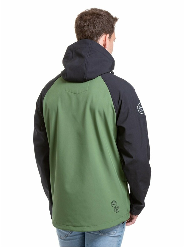 Meatfly Meatfly pánská softshell bunda Rasmussen Forest Green/Black | Černá | Velikost