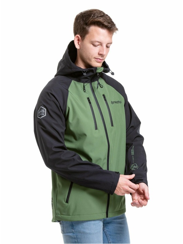 Meatfly Meatfly pánská softshell bunda Rasmussen Forest Green/Black | Černá | Velikost