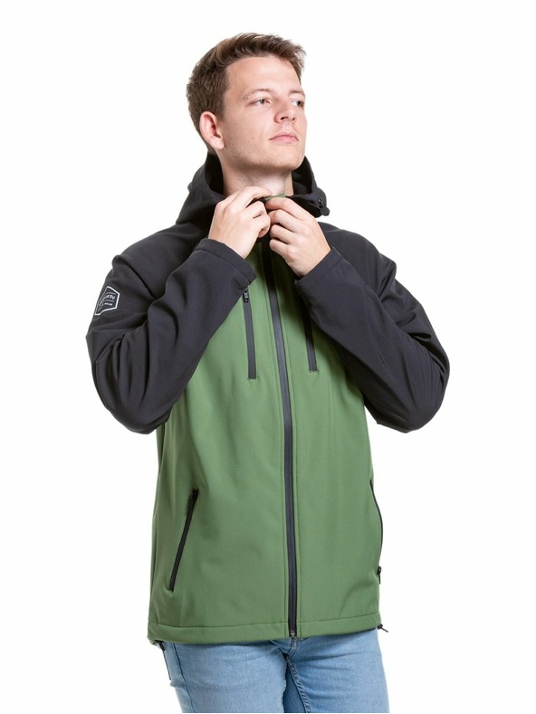 Meatfly Meatfly pánská softshell bunda Rasmussen Forest Green/Black | Černá | Velikost