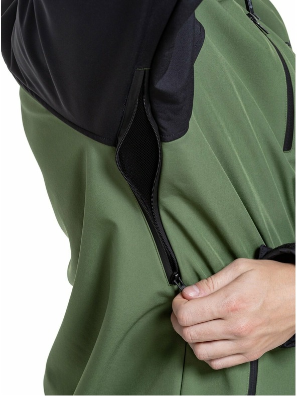 Meatfly Meatfly pánská softshell bunda Rasmussen Forest Green/Black | Černá | Velikost