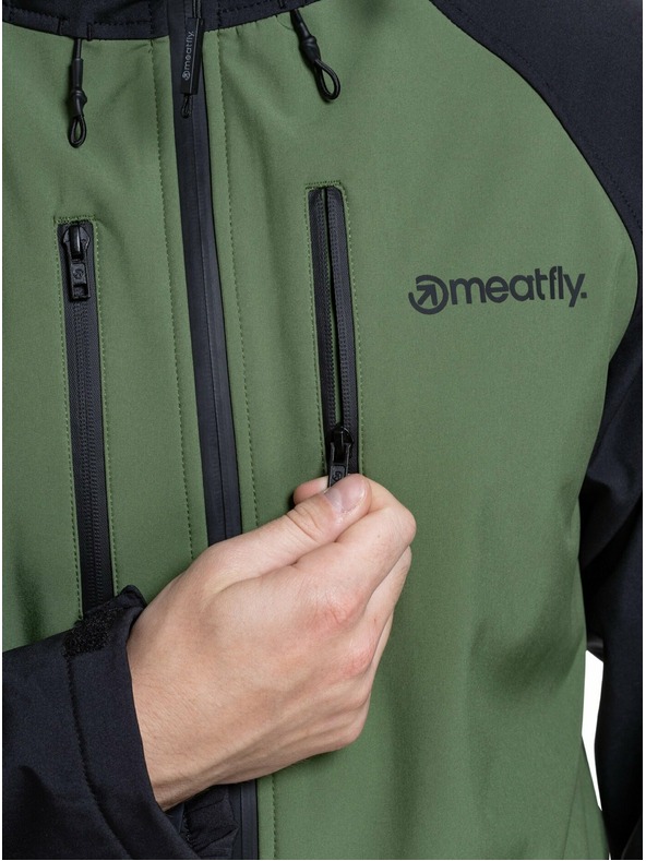 Meatfly Meatfly pánská softshell bunda Rasmussen Forest Green/Black | Černá | Velikost