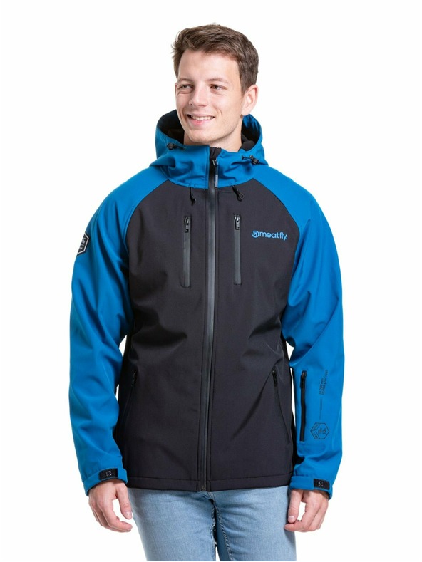 Meatfly Meatfly pánská softshell bunda Rasmussen Ocean Blue/Black | Černá | Velikost