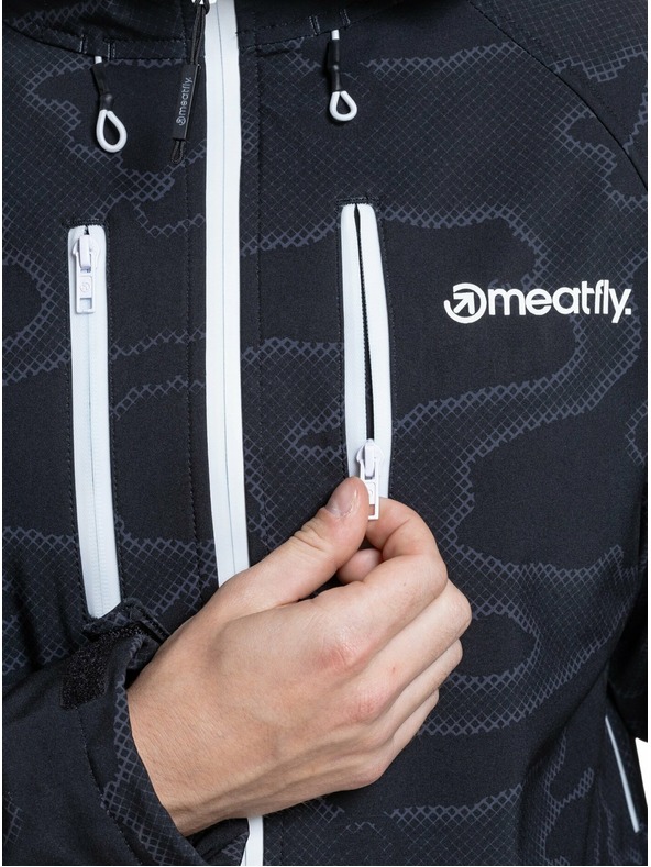 Meatfly Meatfly pánská softshell bunda Rasmussen Morph Black | Černá | Velikost