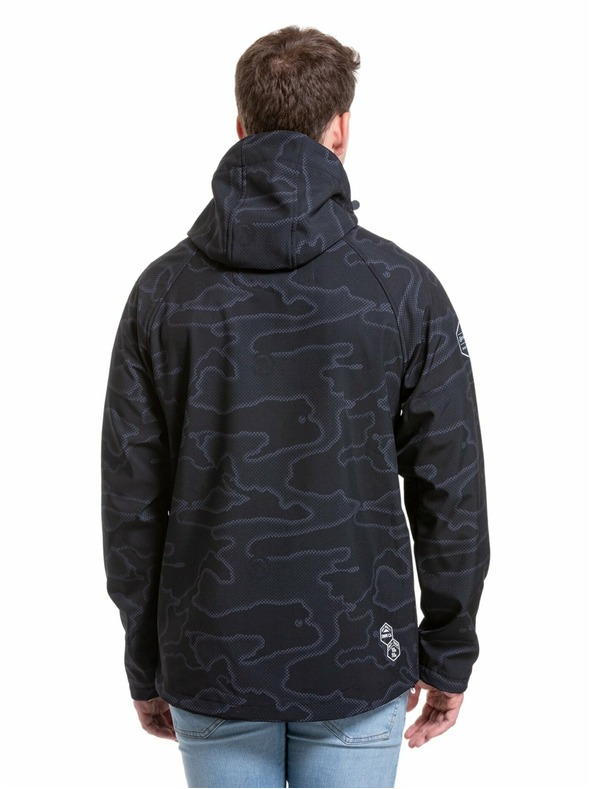 Meatfly Meatfly pánská softshell bunda Rasmussen Morph Black | Černá | Velikost