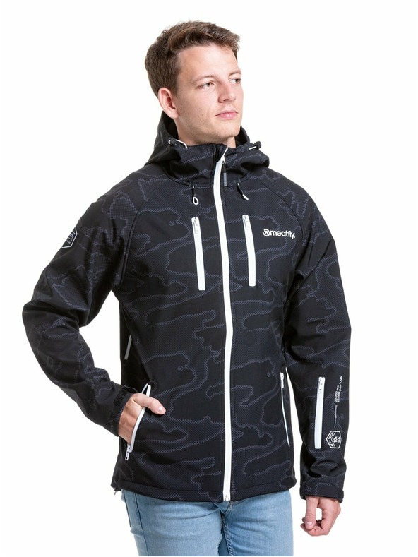 Meatfly Meatfly pánská softshell bunda Rasmussen Morph Black | Černá | Velikost