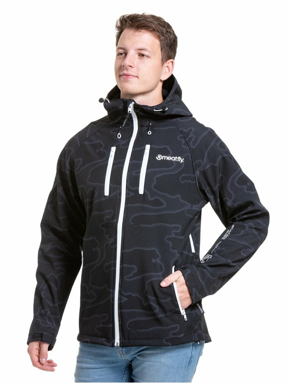 Meatfly Meatfly pánská softshell bunda Rasmussen Morph Black | Černá | Velikost