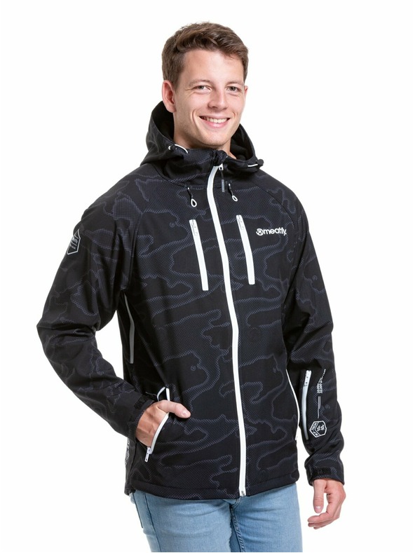 Meatfly Meatfly pánská softshell bunda Rasmussen Morph Black | Černá | Velikost