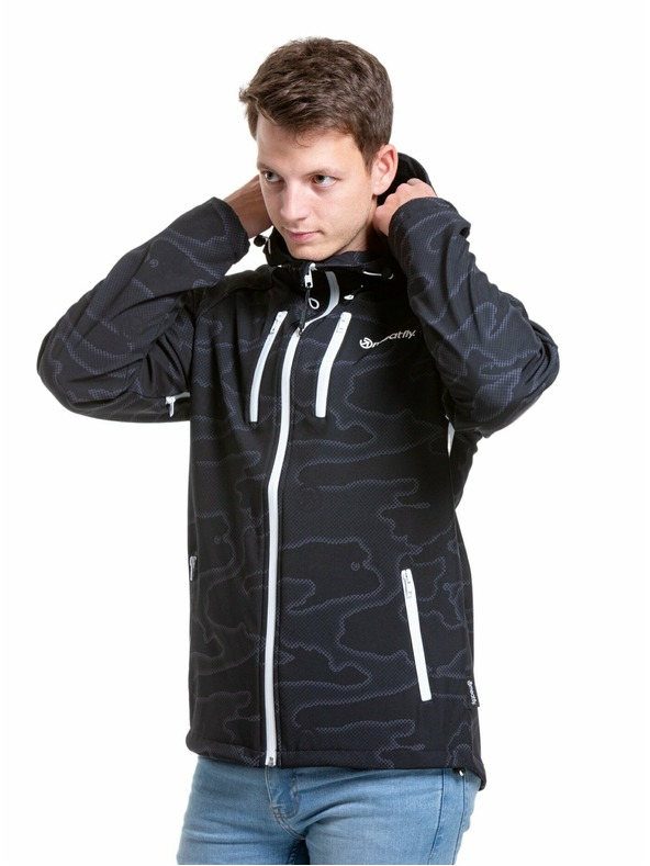 Meatfly Meatfly pánská softshell bunda Rasmussen Morph Black | Černá | Velikost