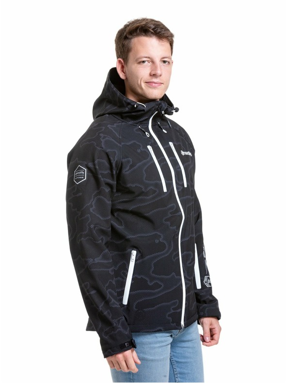 Meatfly Meatfly pánská softshell bunda Rasmussen Morph Black | Černá | Velikost