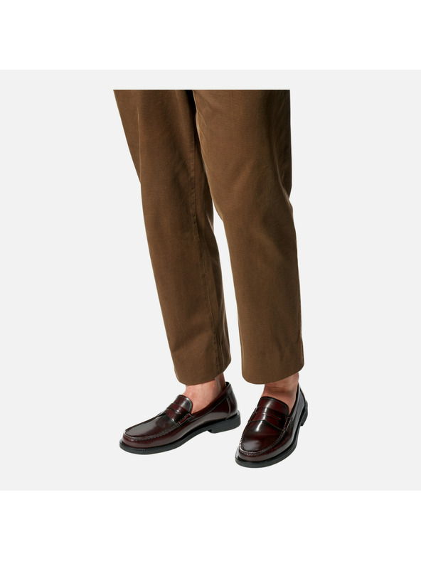 Geox Tmavě hnědé pánské mokasíny Geox Recanati