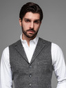 Ombre Clothing Pánská vesta z vlněné směsi s kostkovanými klopami Ombre Clothing