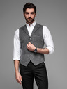 Ombre Clothing Pánská vesta z vlněné směsi s kostkovanými klopami Ombre Clothing