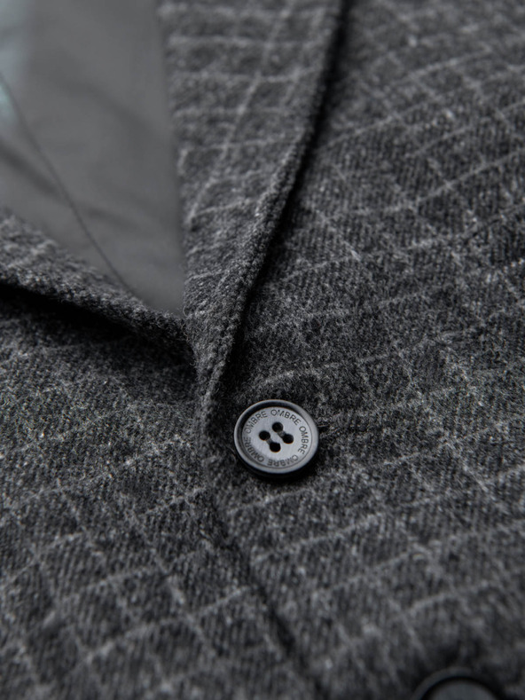 Ombre Clothing Pánská vesta z vlněné směsi s kostkovanými klopami Ombre Clothing