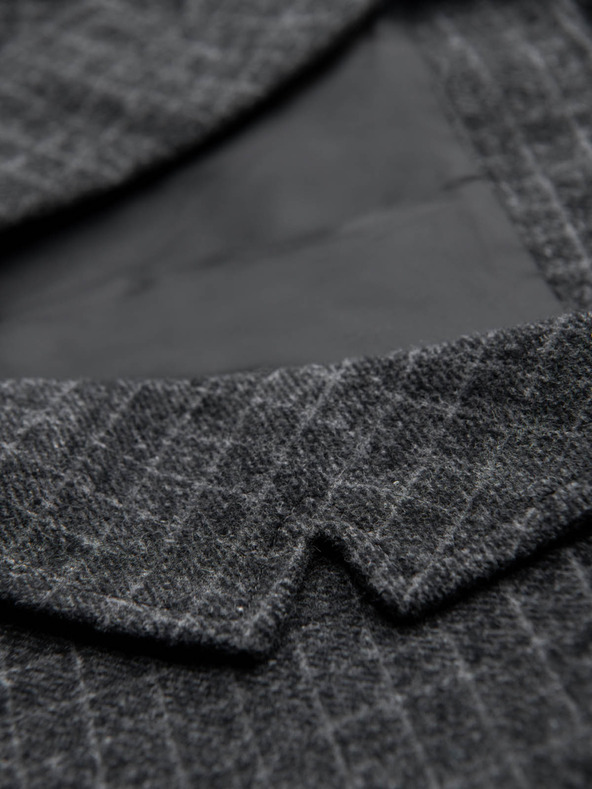 Ombre Clothing Pánská vesta z vlněné směsi s kostkovanými klopami Ombre Clothing