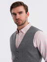 Ombre Clothing Přiléhavá elegantní pánská strukturovaná pletená vesta Ombre Clothing