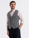 Ombre Clothing Přiléhavá elegantní pánská strukturovaná pletená vesta Ombre Clothing