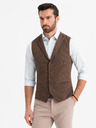 Ombre Clothing Pánská strukturovaná pletená vesta na míru s klopami Ombre Clothing