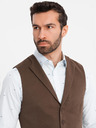 Ombre Clothing Pánská strukturovaná pletená vesta na míru s klopami Ombre Clothing