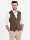Ombre Clothing Pánská strukturovaná pletená vesta na míru s klopami Ombre Clothing