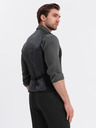 Ombre Clothing Pánská strukturovaná vesta na míru s kapsami Ombre Clothing