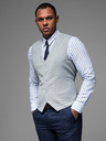 Ombre Clothing Pánská strukturovaná vesta na míru s kapsami Ombre Clothing