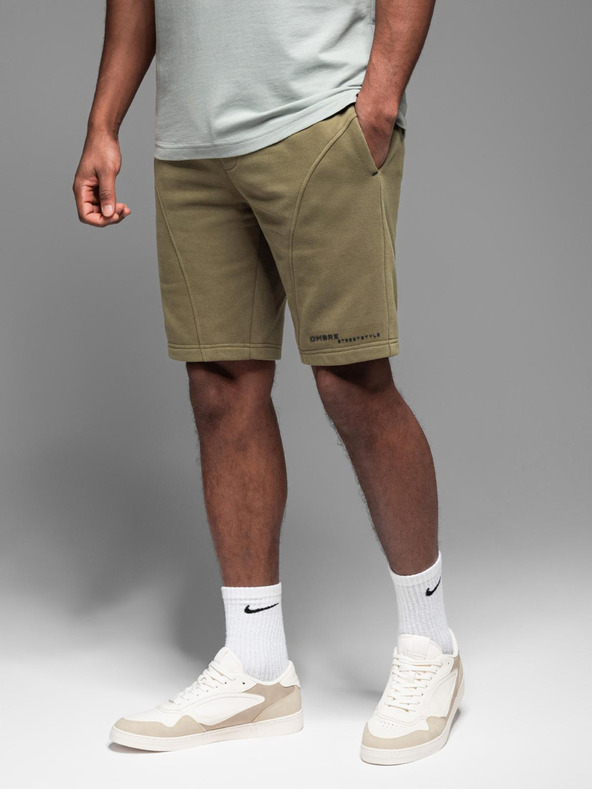 Ombre Clothing Pánské krátké teplákové kraťasy s potiskem Ombre Clothing