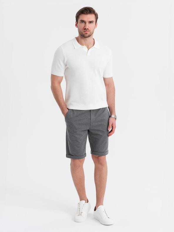 Ombre Clothing Pánské strukturované pletené kraťasy s elastickým pasem Ombre Clothing