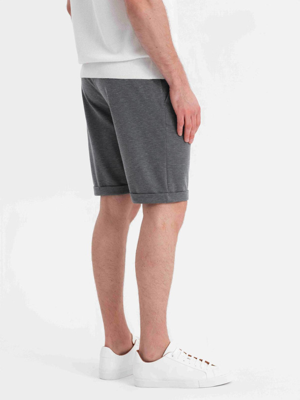 Ombre Clothing Pánské strukturované pletené kraťasy s elastickým pasem Ombre Clothing