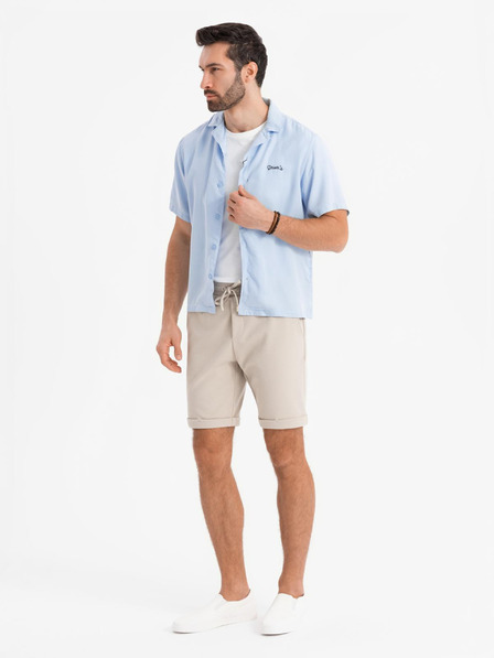 Ombre Clothing Pánské pletené šortky s ohrnutými nohavicemi Ombre Clothing
