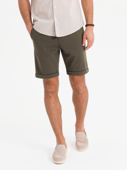 Ombre Clothing Pánské pletené šortky s ohrnutými nohavicemi Ombre Clothing