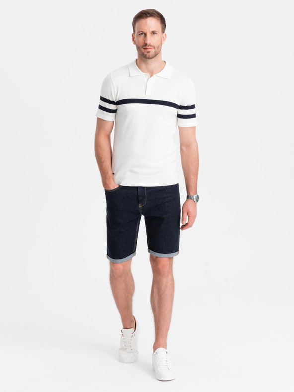 Ombre Clothing Pánské džínové šortky s ohrnutými nohavicemi Ombre Clothing