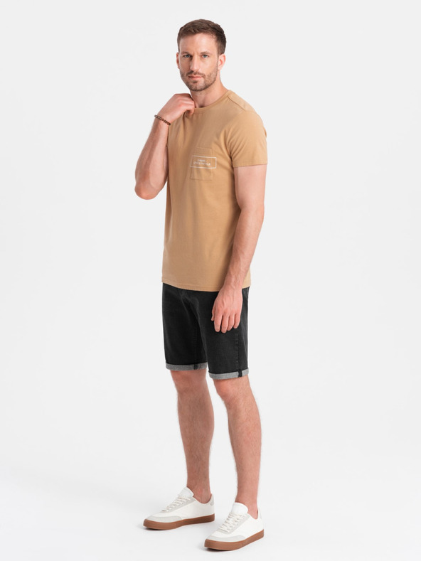 Ombre Clothing Pánské džínové šortky s ohrnutými nohavicemi Ombre Clothing