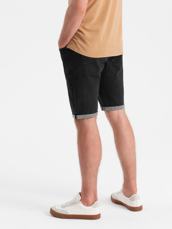 Ombre Clothing Pánské džínové šortky s ohrnutými nohavicemi Ombre Clothing