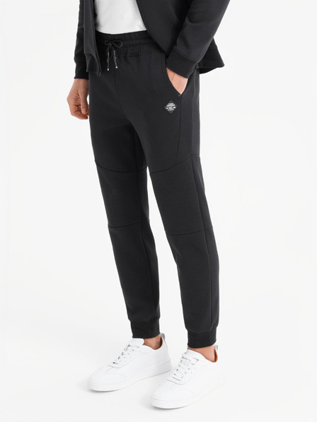 Ombre Clothing Pánské tepláky s žebrovanými manžetami a ozdobným zipem Ombre Clothing