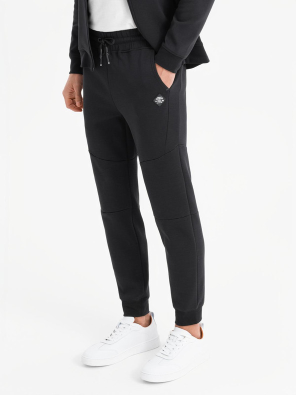 Ombre Clothing Pánské tepláky s žebrovanými manžetami a ozdobným zipem Ombre Clothing