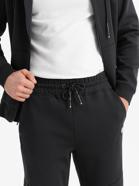 Ombre Clothing Pánské tepláky s žebrovanými manžetami a ozdobným zipem Ombre Clothing