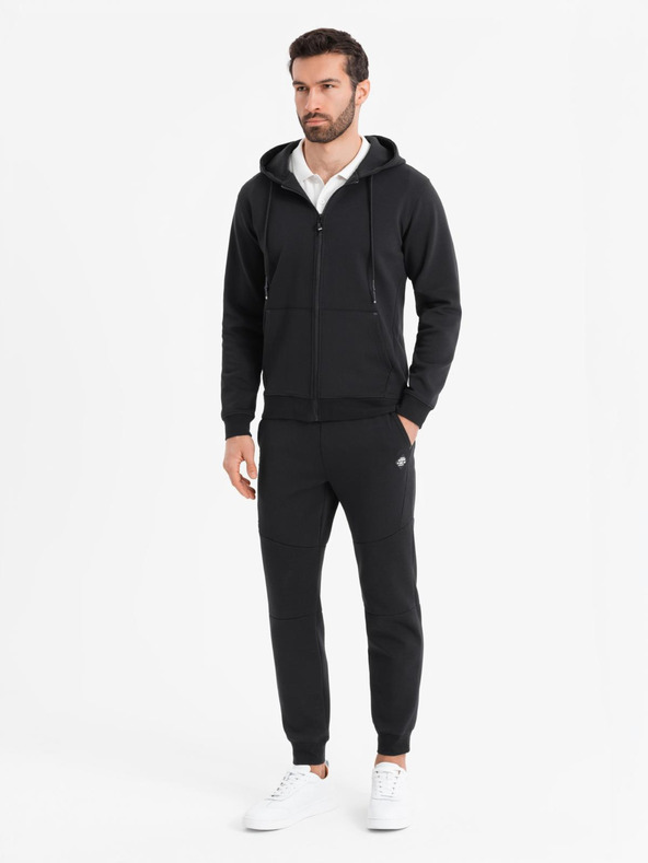 Ombre Clothing Pánské tepláky s žebrovanými manžetami a ozdobným zipem Ombre Clothing