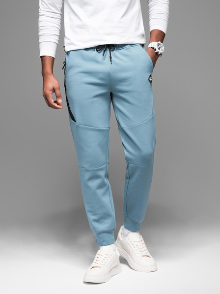 Ombre Clothing Pánské tepláky s žebrovanými manžetami a ozdobným zipem Ombre Clothing