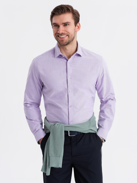 Ombre Clothing Pánská bavlněná košile oxford v pastelových barvách Ombre Clothing