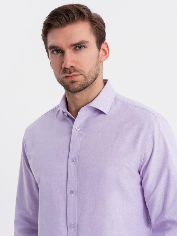 Ombre Clothing Pánská bavlněná košile oxford v pastelových barvách Ombre Clothing