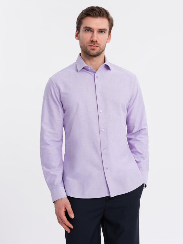 Ombre Clothing Pánská bavlněná košile oxford v pastelových barvách Ombre Clothing