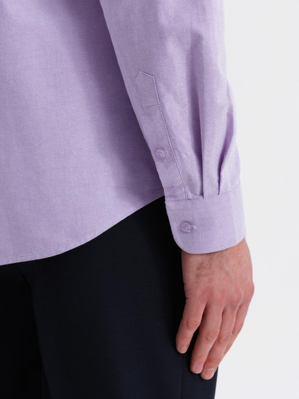 Ombre Clothing Pánská bavlněná košile oxford v pastelových barvách Ombre Clothing