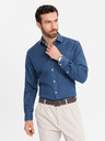 Ombre Clothing Pánská džínová košile s lyocellem a výšivkou na prsou Ombre Clothing