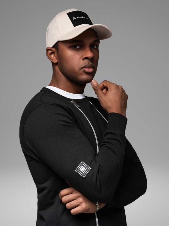 Ombre Clothing Praná pánská mikina s ozdobným prošitím u výstřihu Ombre Clothing